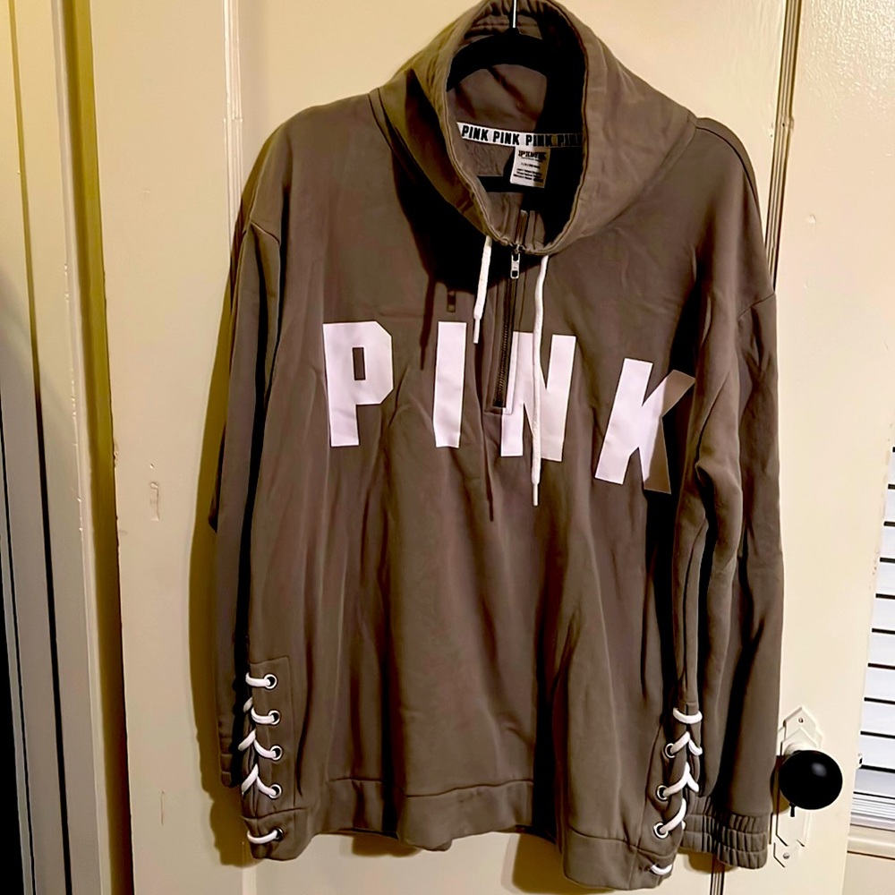 Pink long sleeve cowl neck tunic